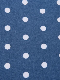 Hot Retro Stage 1930s V-Neck Polka Dots Belted Dress Dark Blue