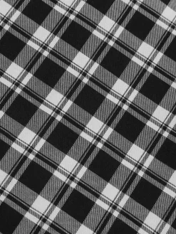 Best Retro Stage 1950s Strap Plaids Sleeveless Dress Dark Gray