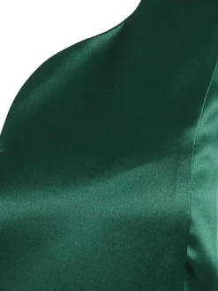 Online Retro Stage 1950s Hi-Lo Swing Dress Dark Green