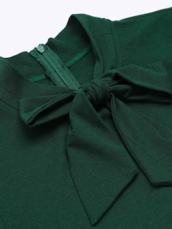 Hot Retro Stage Dark Green 1950s Plaid Knitting Dress