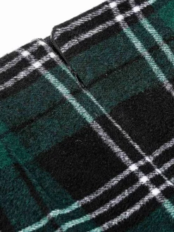 New Retro Stage 1960s Scottish Plaid Pencil Skirt Dark Green
