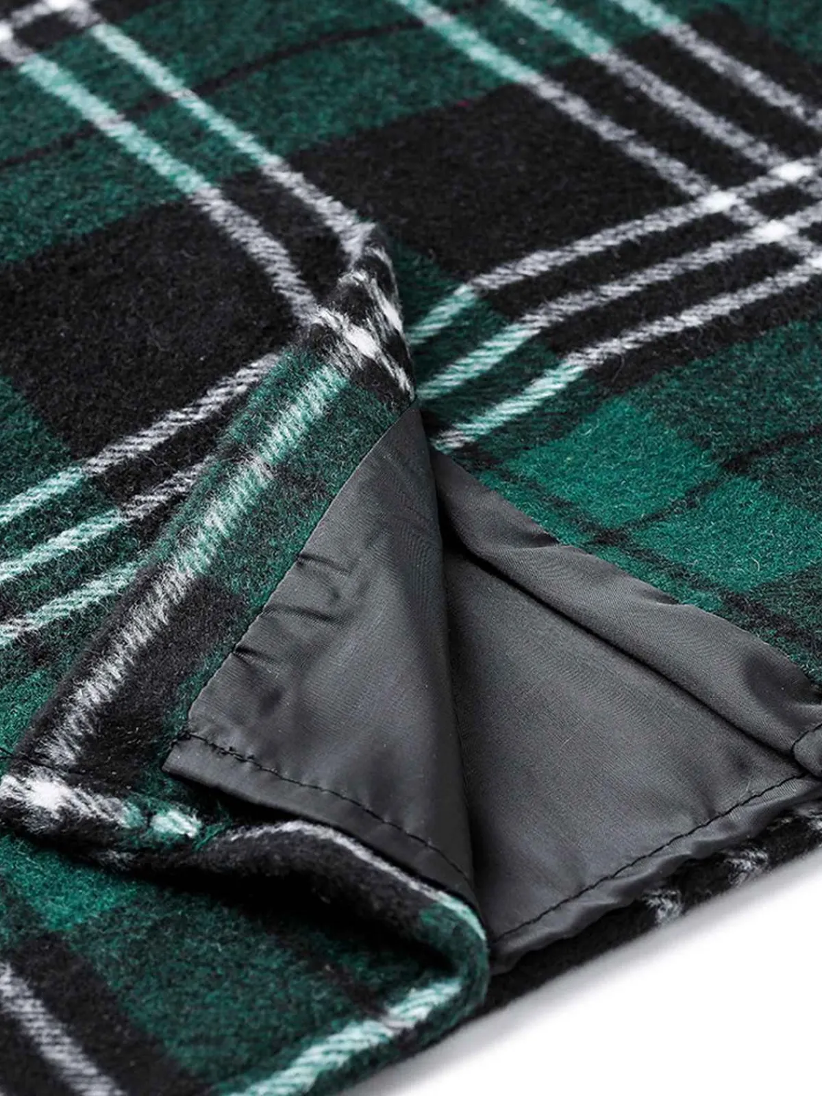 New Retro Stage 1960s Scottish Plaid Pencil Skirt Dark Green
