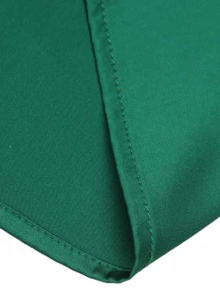 Clearance Retro Stage 1940s Solid Belt V-Neck Dress Dark Green