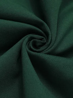 New Retro Stage 1940s Solid Wrap Dress Dark Green