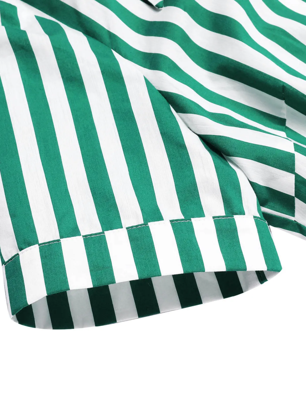 Discount Retro Stage 1950s Tie Neck Striped Dress Dark Green