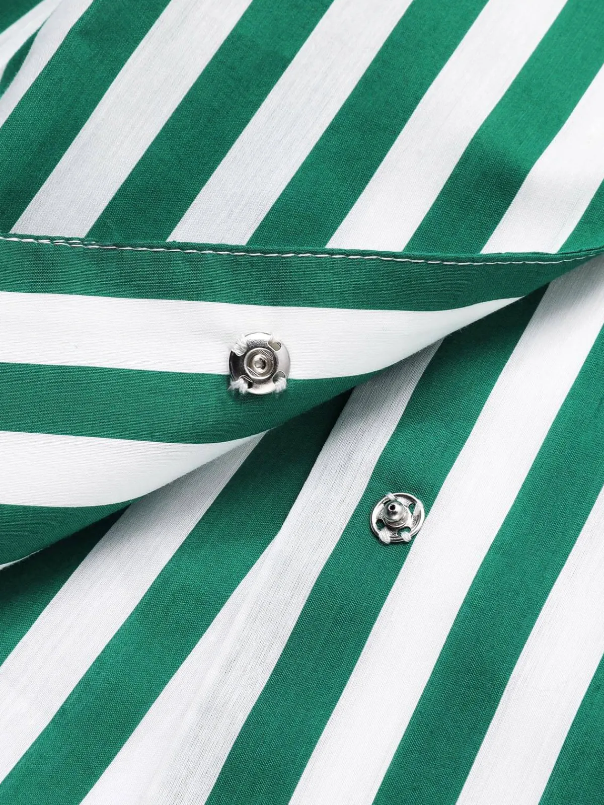 Discount Retro Stage 1950s Tie Neck Striped Dress Dark Green