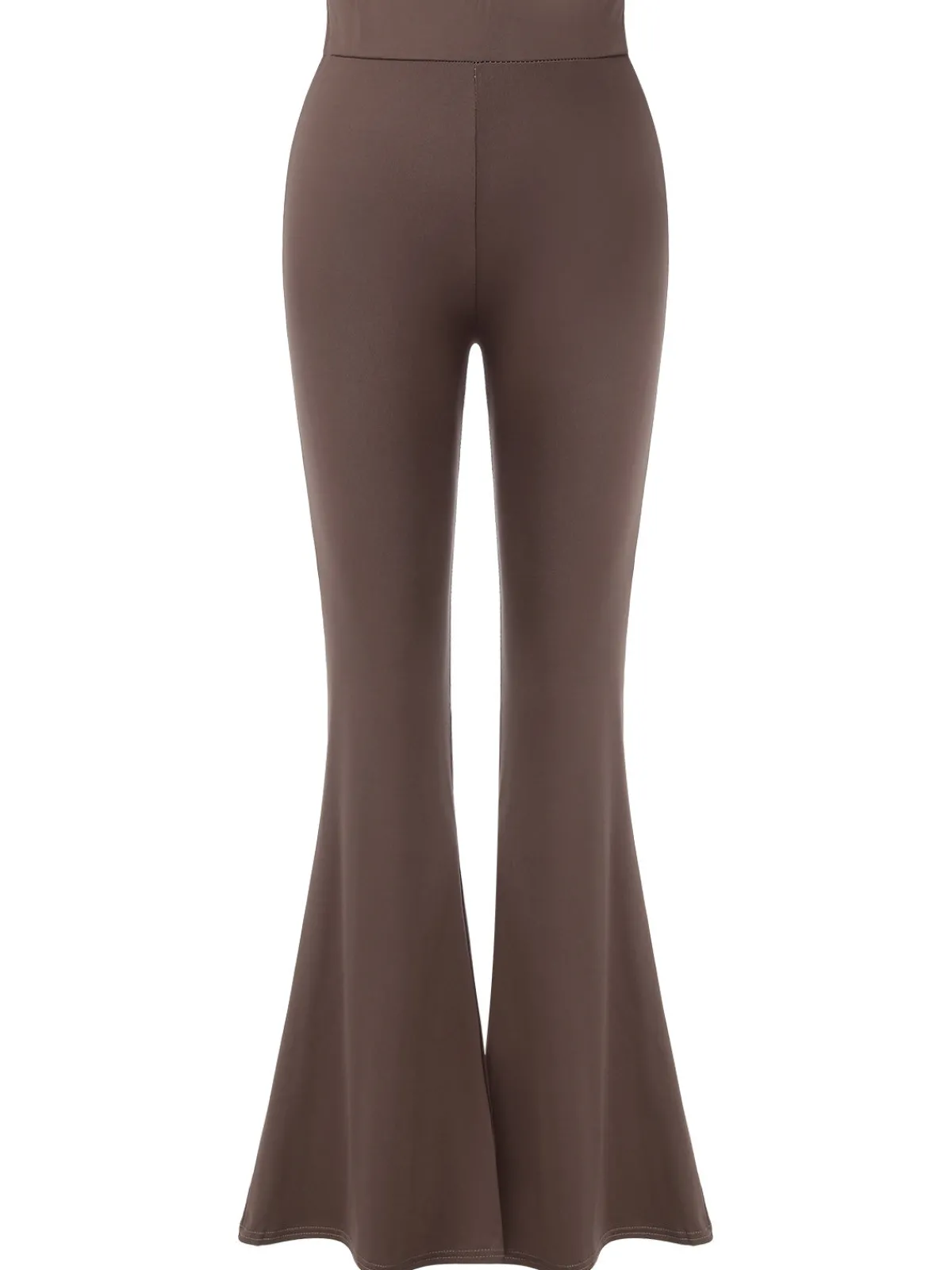 Hot Retro Stage Dark 1950s Solid Flared Pants Khaki