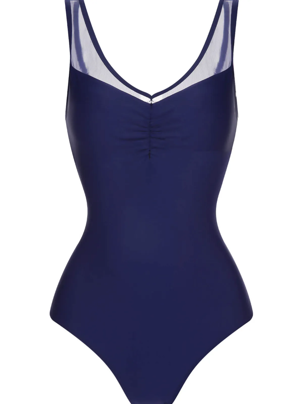 Discount Retro Stage 1930s Solid Back Cross Swimsuit Deep Blue