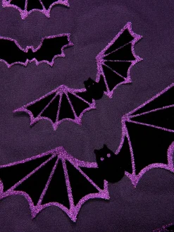 Hot Retro Stage 1950s Halloween Bat Bow Dress Deep Purple
