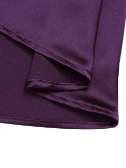 Clearance Retro Stage 1950s Halloween Solid Strap Dress Deep Purple