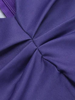 Sale Retro Stage 1950s Halloween V-Neck Swing Dress Deep Purple