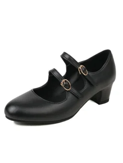 Hot Retro Stage Double Buckle Heels Mary Jane Shoes