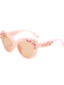 New Retro Stage Floral Plastic Gradient Sunglasses