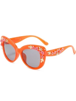 New Retro Stage Floral Plastic Gradient Sunglasses