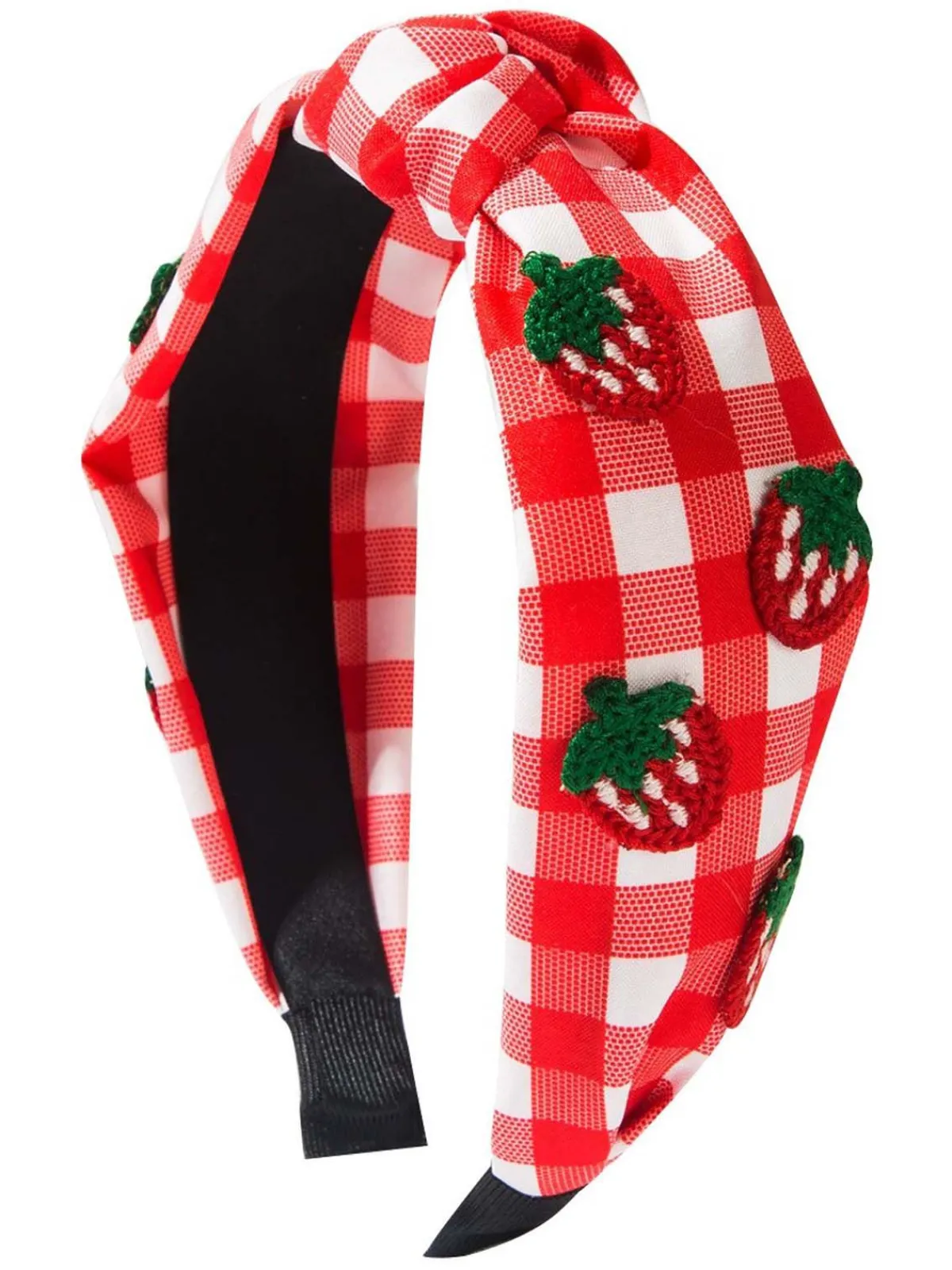 Sale Retro Stage Fruit Gingham Plaid Retro Bow Headband
