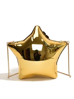 Outlet Retro Stage Funny Five Pointed Star Chain Crossbody Bag