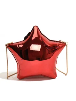 Outlet Retro Stage Funny Five Pointed Star Chain Crossbody Bag