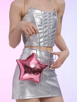 Outlet Retro Stage Funny Five Pointed Star Chain Crossbody Bag