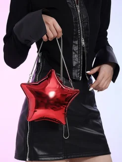Clearance Retro Stage Funny Five Pointed Star Chain Crossbody Bag