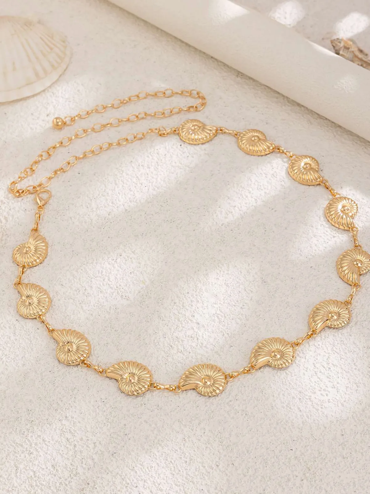 Hot Retro Stage Gold Conch Shell Alloy Waist Chain