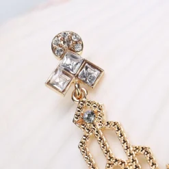 New Retro Stage Gold 1920s Hollow Out Dangle Earrings