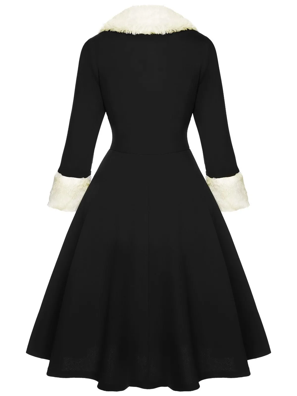 Sale Retro Stage Green & White 1950s Christmas Lapel Dress