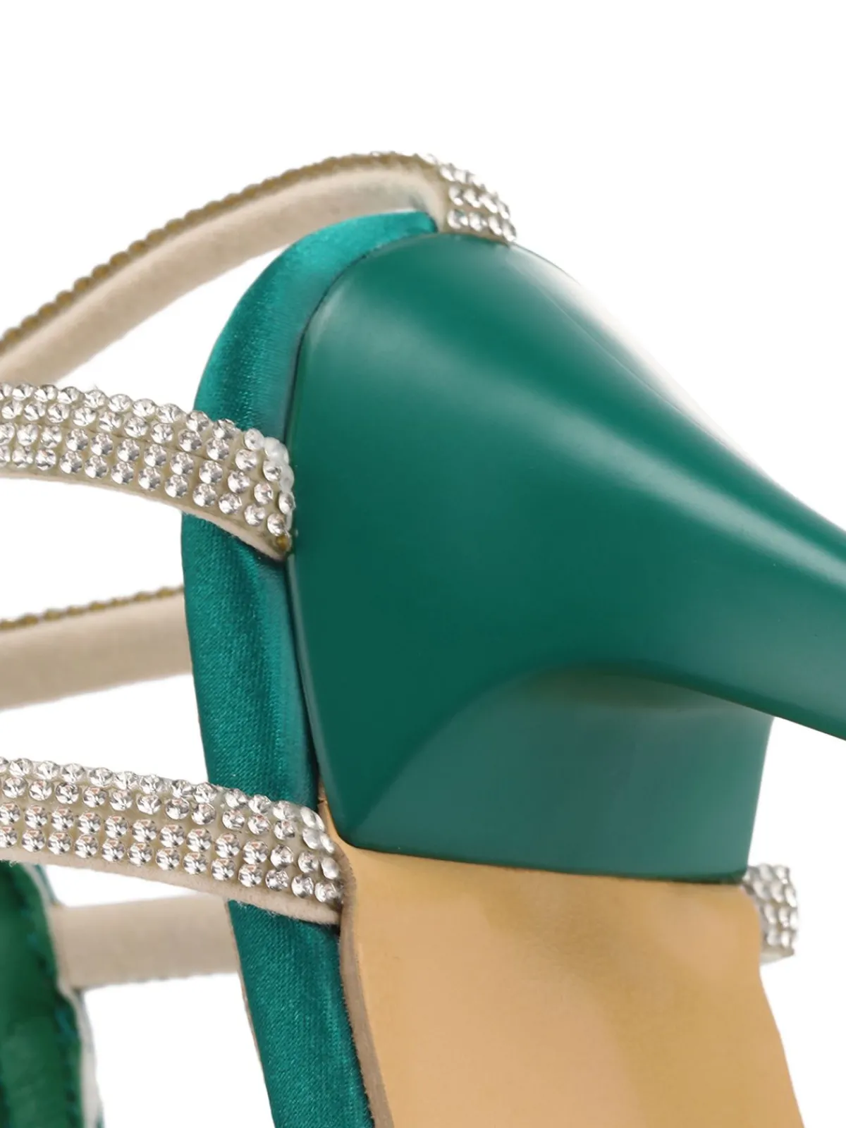 Clearance Retro Stage Buckle Fish Mouth High Heel Shoes Green