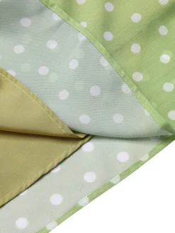 Discount Retro Stage Green 1940s Back Hollow-Out Polka Dots Dress Green Yellow