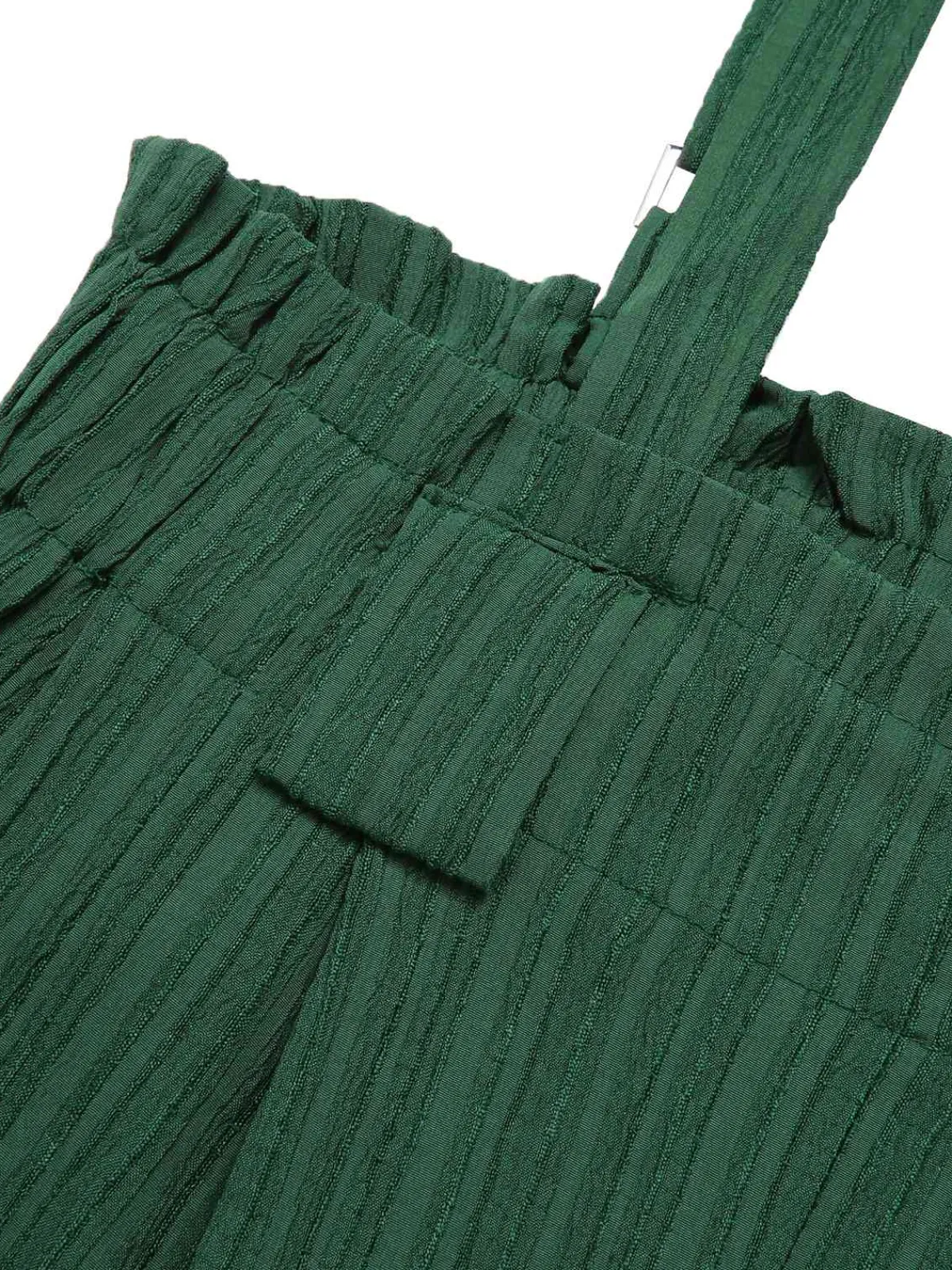 Best Retro Stage 1950s Belted Straps Wide-Leg Jumpsuit Green