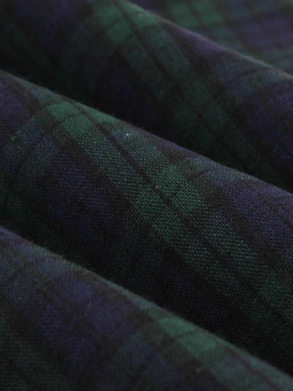 Fashion Retro Stage 1950s Blackwatch Tartan Lapel Dress Green