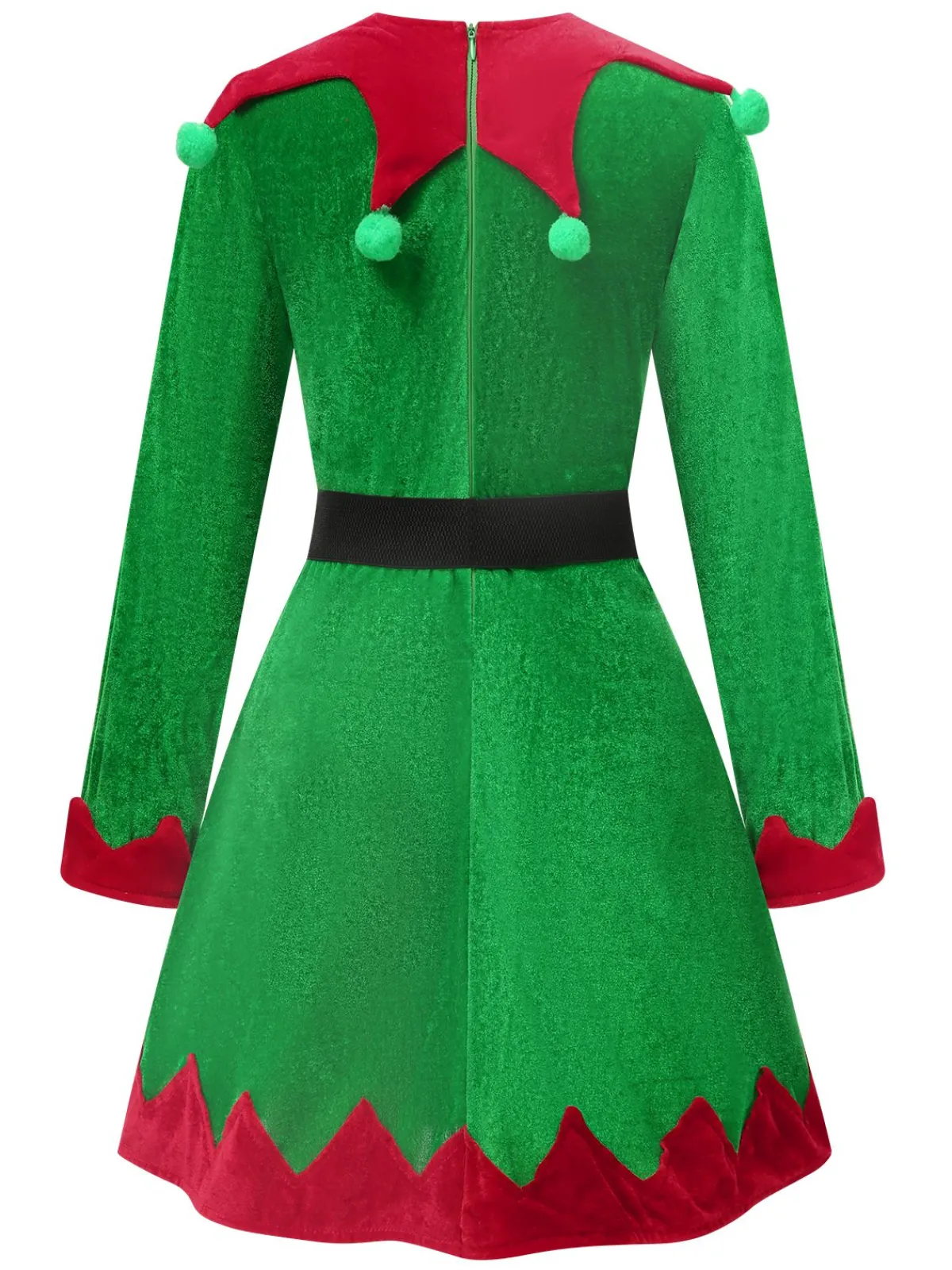 Outlet Retro Stage 1940s Christmas Elf Dress Set Green
