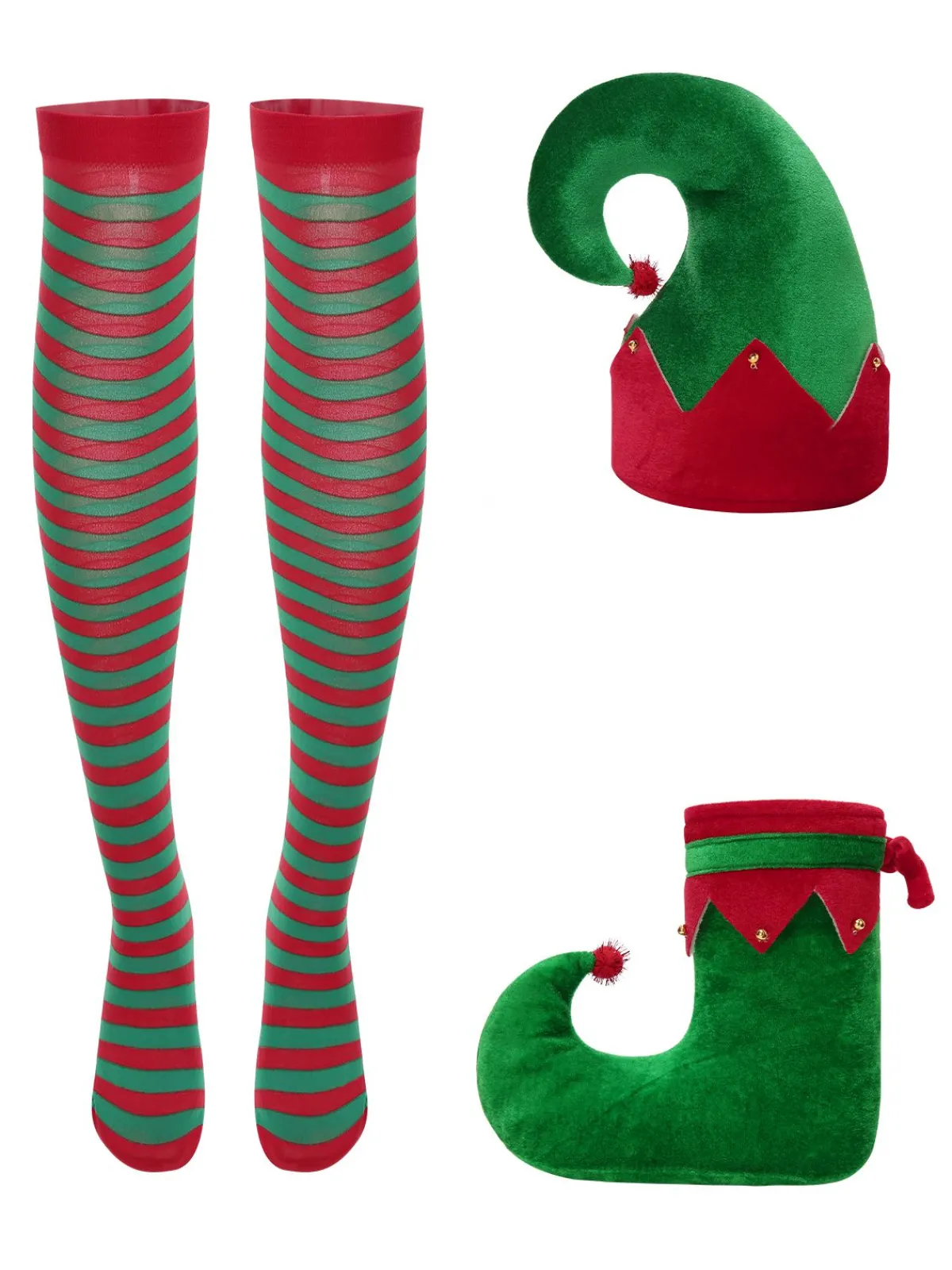 Outlet Retro Stage 1940s Christmas Elf Dress Set Green