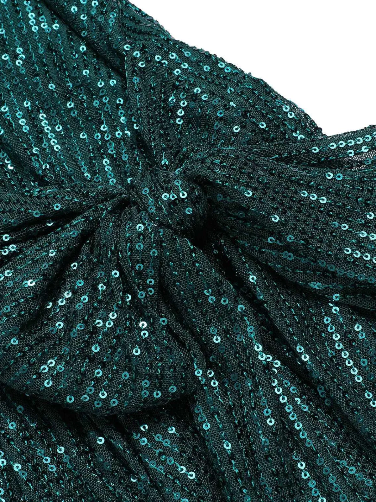 Outlet Retro Stage 1960s Christmas Sequin V-Neck Pencil Dress Green
