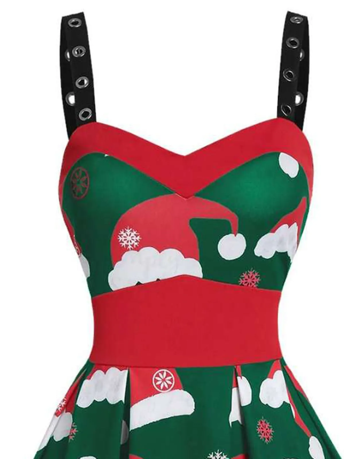 Discount Retro Stage 1950s Christmas Swing Dress Green