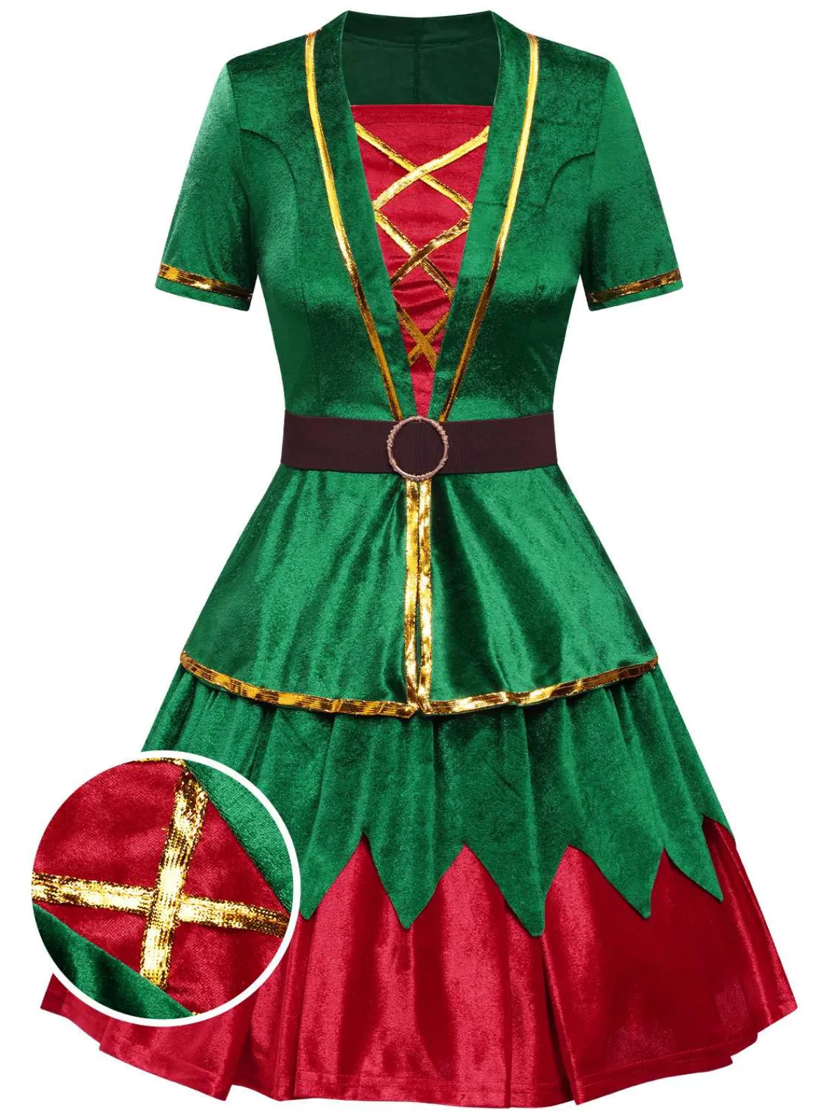 Sale Retro Stage 1950s Christmas Tree Top & Skirt Green