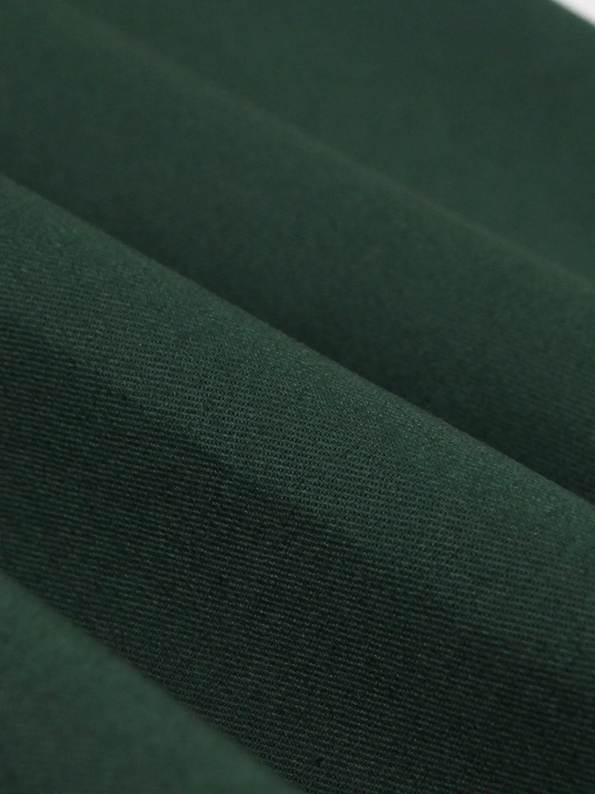 Outlet Retro Stage 1950s Cotton Tie Elbow Sleeves Dress Green