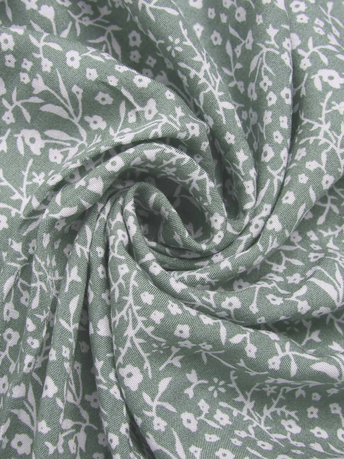 New Retro Stage 1940s Ditsy Floral Flounce Sleeve Dress Green
