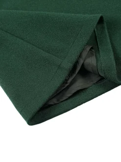 Discount Retro Stage 1930s Double-Breasted Belted Coat With Cape Green