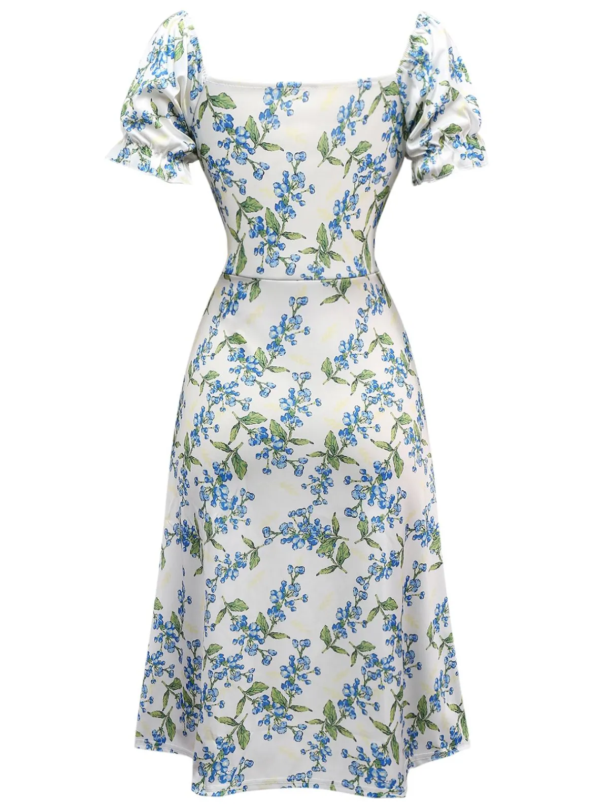 Clearance Retro Stage 1940s Floral Bow Tie Dress Green