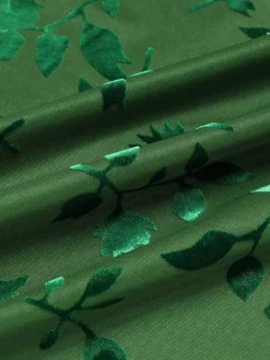 New Retro Stage 1930s Floral Vintage Dress Green