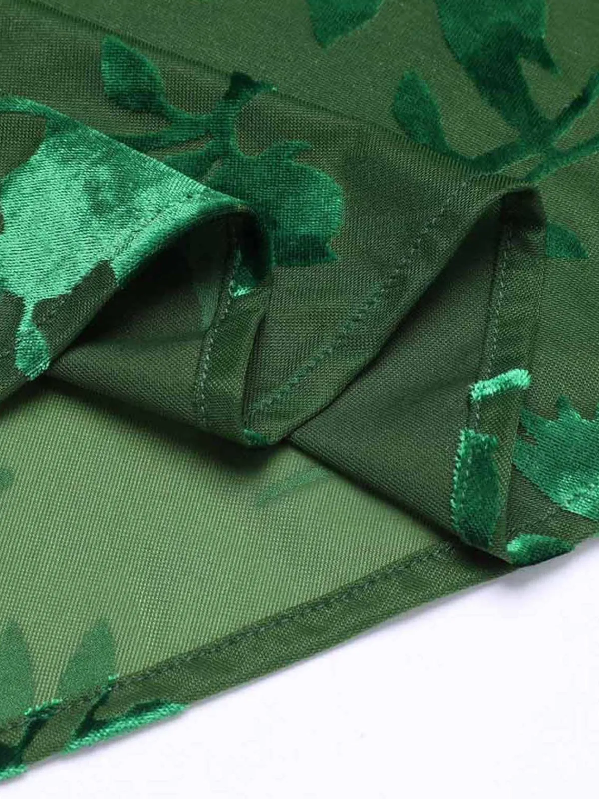 New Retro Stage 1930s Floral Vintage Dress Green