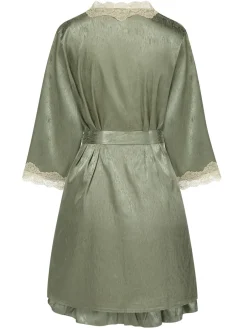 New Retro Stage Green 1950s Guipure Lace Ruffled Hem Robe