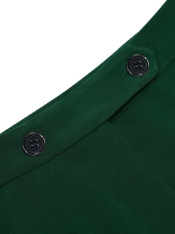 Fashion Retro Stage 1950s High-Waisted Wide-Leg Pants Green