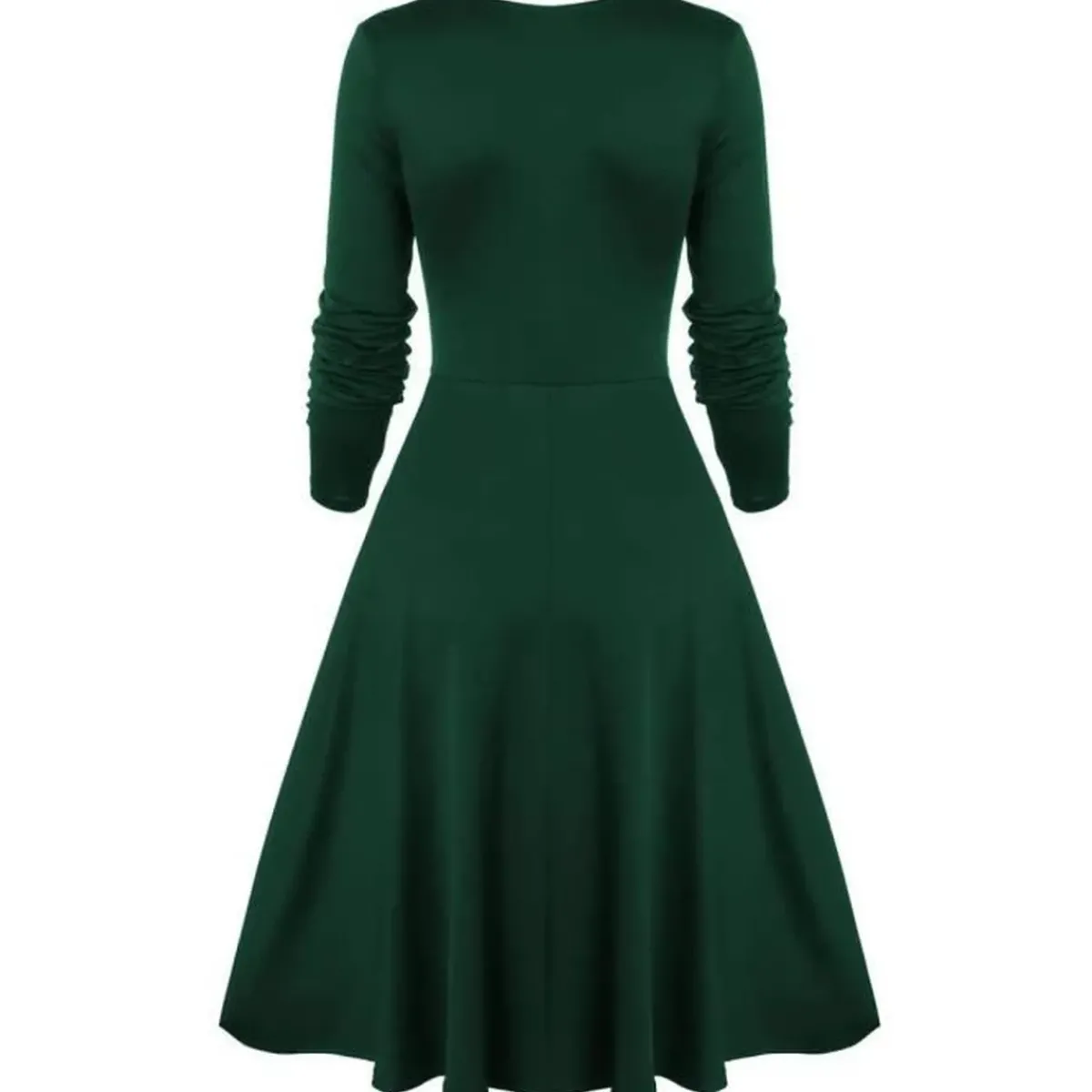 Sale Retro Stage 1950s Lace Patchwork Swing Dress Green