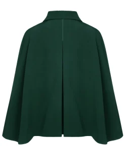 Clearance Retro Stage Green 1940s Lapel Cape Coat