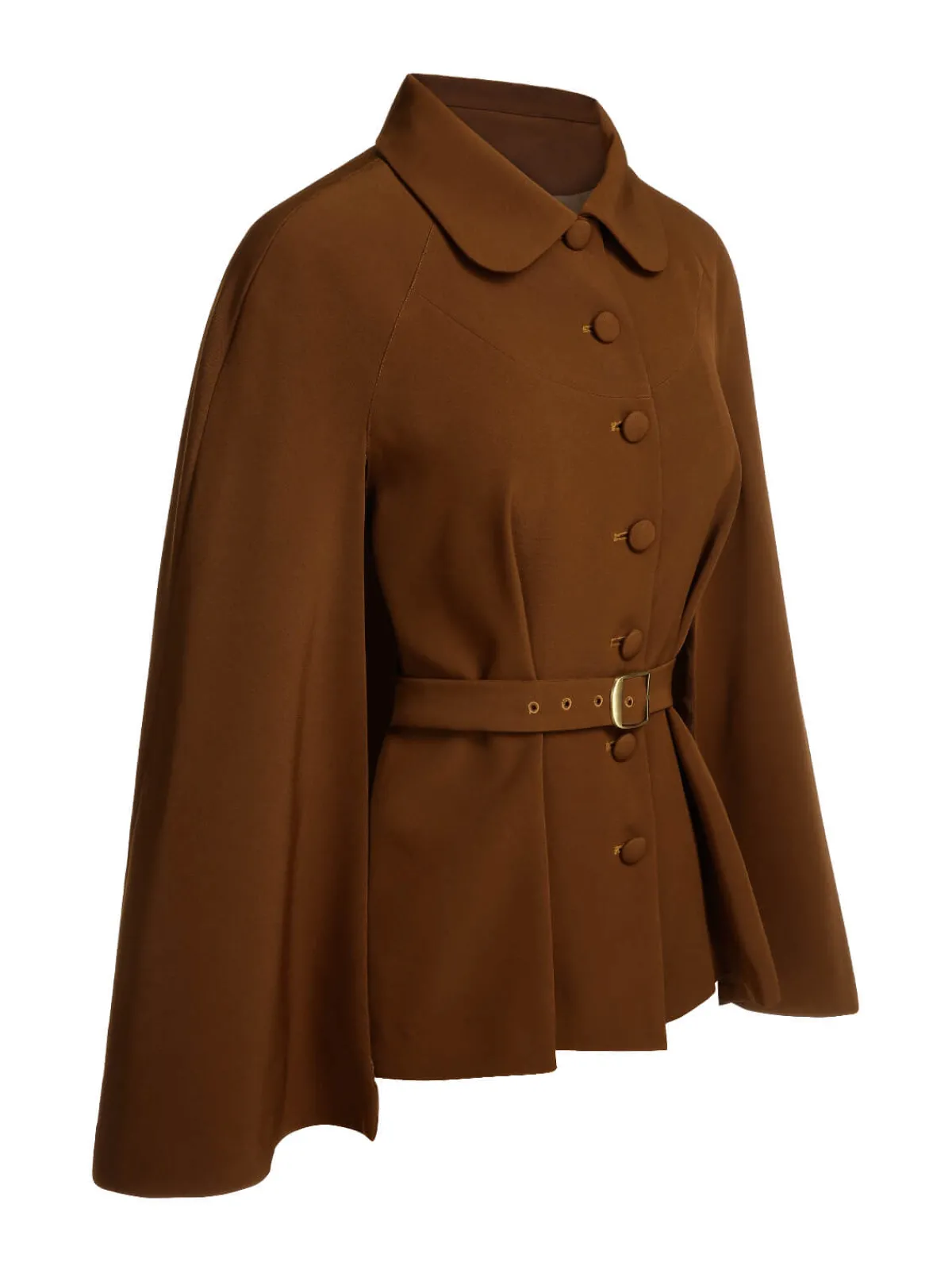 Clearance Retro Stage Green 1940s Lapel Cape Coat