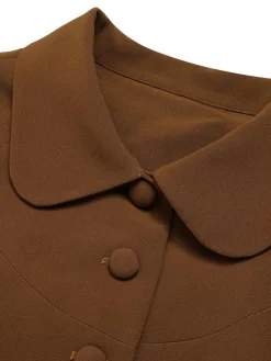 Clearance Retro Stage Green 1940s Lapel Cape Coat