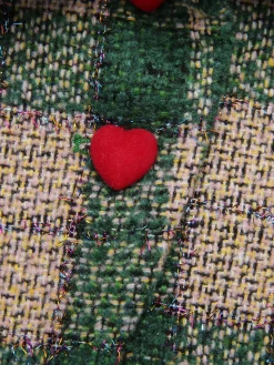 Discount Retro Stage 1950s Lapel Scottish Plaid Jacket Green