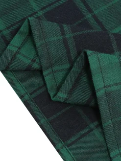 New Retro Stage 1950s Long Sleeve Patchwork Swing Dress Green