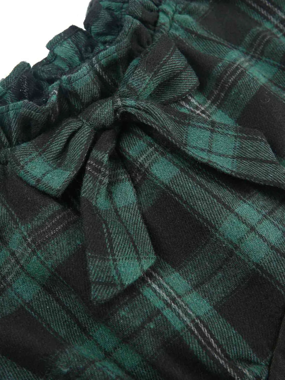 Outlet Retro Stage 1960s Off Shoulder Bow Tartan Pencil Dress Green